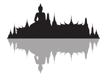 Vector illustration of buddha royal palace