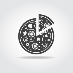 Fototapeta premium Pizza piece Black Icon