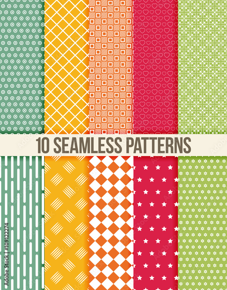 Poster seamless patterns set. vector