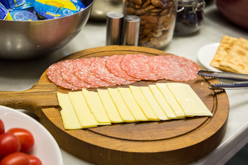 Cheese and Ham for Healthy Breakfast in Hotel