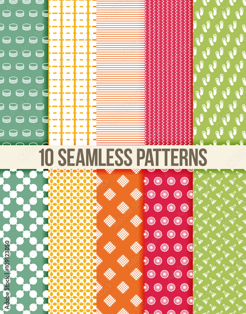 Poster seamless patterns set. vector