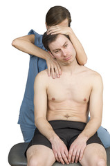 Cervical manipulation with axial compression