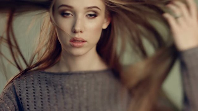 Glamour photoshoot of a beautiful young model