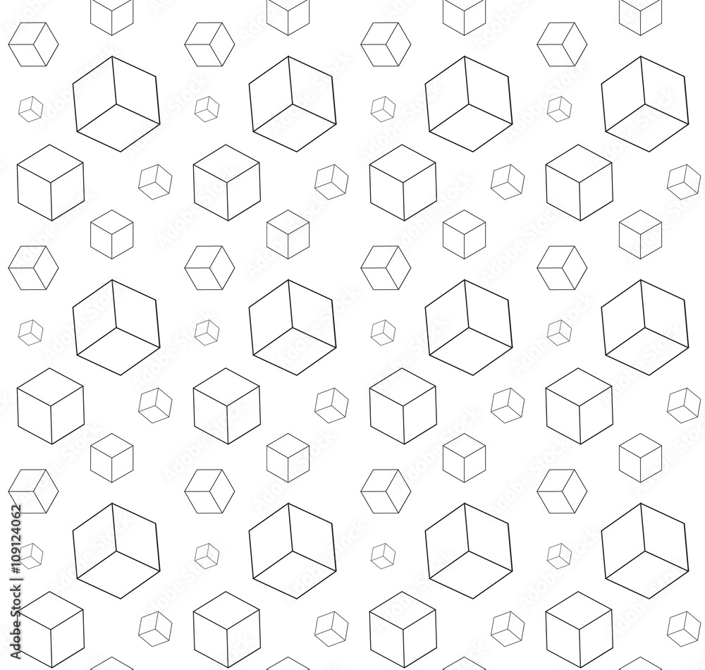Poster geometric three-dimensional pattern