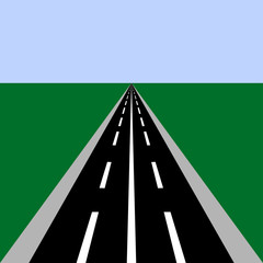  Highway symbol. Road and nature perspective . Car road pictograph . Car road design icon . The rules of the road. Vector illustration