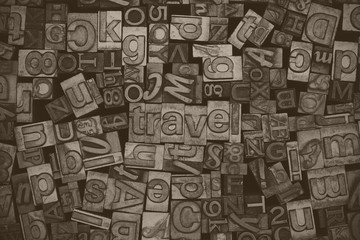 Close up of typeset letters