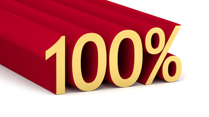 3D illustration of 100 percentage