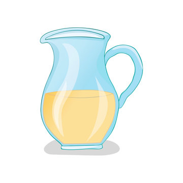 Vector Glass Jug In Cartoon Style