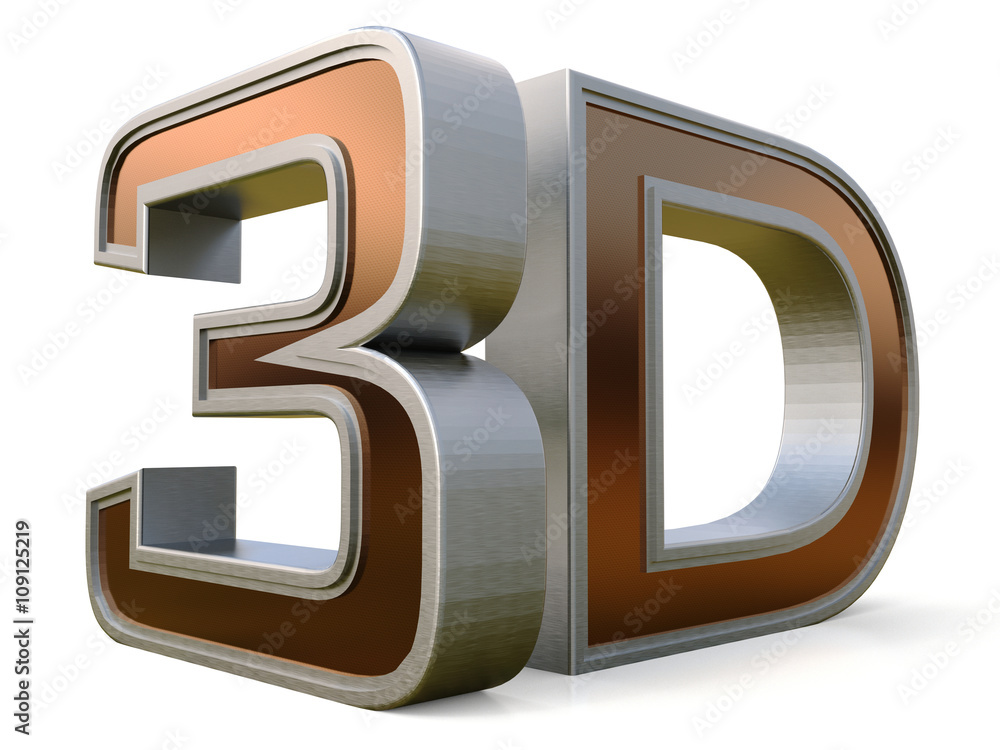 Poster 3d logo isolated on white background with reflection effect.