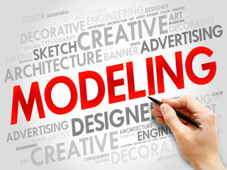 MODELING word cloud, business concept