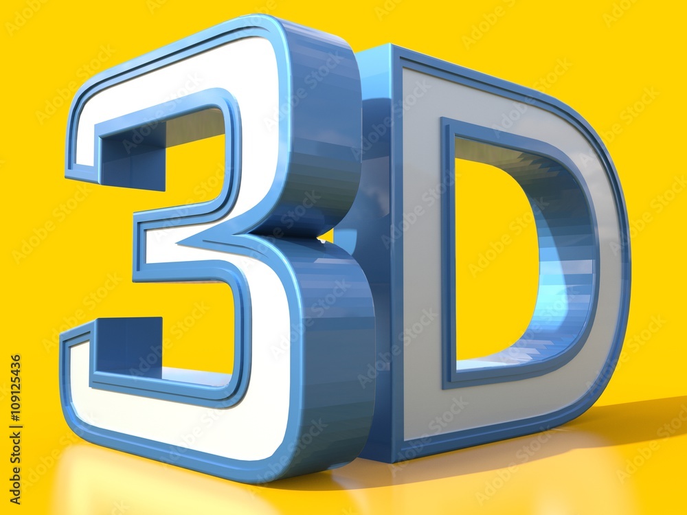 Poster 3d logo isolated on white background with reflection effect.
