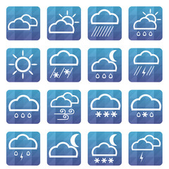 Obraz premium Weather flat icons set vector.