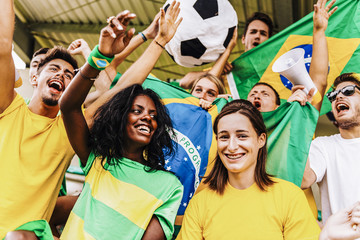 Supporters from Brazil at Stadium