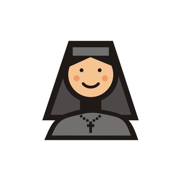 Icono de una monja. Ilustraci&oacute;n vectorial aislada