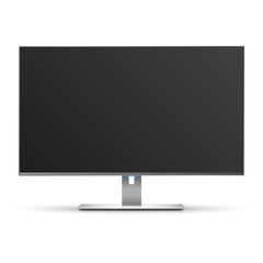 Modern Computer monitor with Ultra-thin display border. Smart TV Mock-up