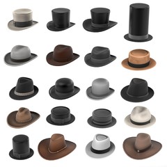 3d renderings of male hats