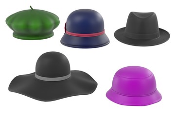 3d renderings of women hats