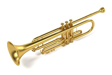 Obraz na płótnie Canvas 3d rendering of jazz trumpet