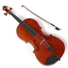 Fototapeta na wymiar 3d rendering of viola musical instrument