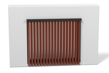 3d rendering of window with blinds