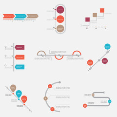 Timeline infographic set