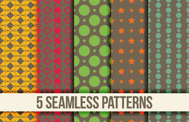 Five Seamless geometric patterns