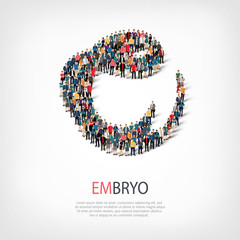 embryo people sign 3d