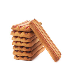 Stack of cookies isolated over the white background