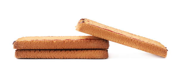 Stack of cookies isolated over the white background