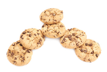 Pile of cookies isolated over the white background
