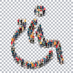 disabled people sign 3d