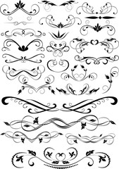 Set of small decorative calligraphic elements for design