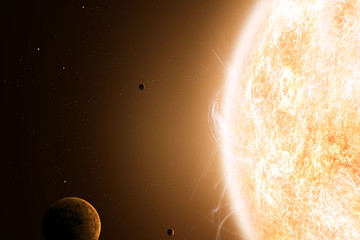 Obraz premium Sun and Planets