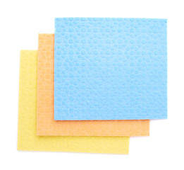 Fototapeta premium Stack of kitchen cleaning napkin rags over white isolated background