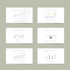 Vector set of business data visualization, cards design