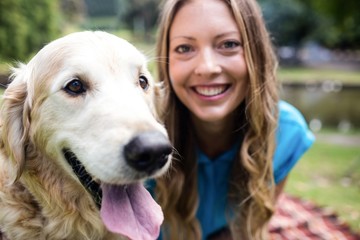 Woman with her pet dog