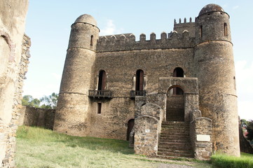 Side entrance to Fasil Ghebbi fortress in Gondar, Ethiopia