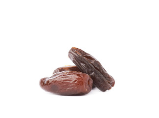 Pile of date fruits over isolated white background surface
