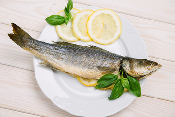 Grilled ocean fish seabass