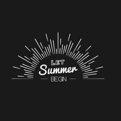 Summer Time logo Template. Vector Typographic Design Label.