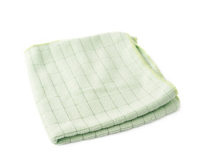 Green rag over white isolated background