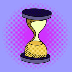 Hourglass pop art vector illustration