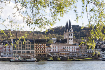 Naklejka premium boppard and the rhine river germany
