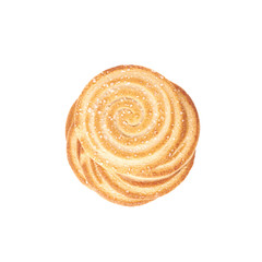 Twisted stack of cookies isolated over the white background