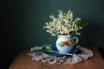 Bouquet of lilies of the valley.