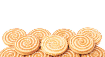 Pile of cookies isolated over the white background