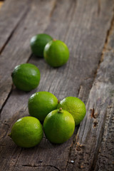 whole limes in close-up