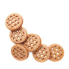 Pile of cookies isolated over the white background