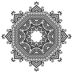 Henna tatoo mandala. Mehndi style.
