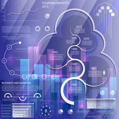 Infographics with blurred background